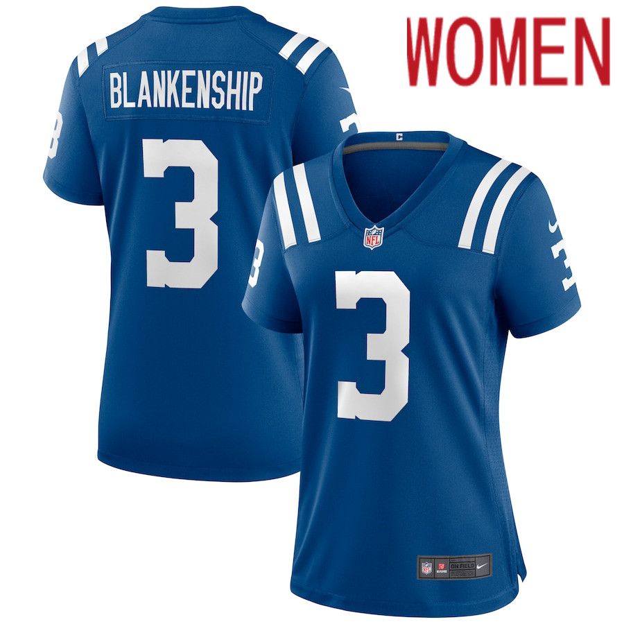Women Indianapolis Colts #3 Rodrigo Blankenship Nike Royal Game NFL Jersey->women nfl jersey->Women Jersey
